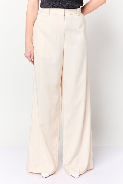 MSGM Women Regular Fit Plain Palazzo Pants, Beige