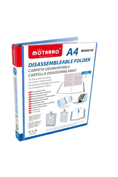 MOTARRO A4 60-Pocket Disassemblable Document Organizer Folder – MQ088-60 for School & Office Use
