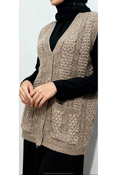 anadolu yelek incipul desenli tesettürlü yelek