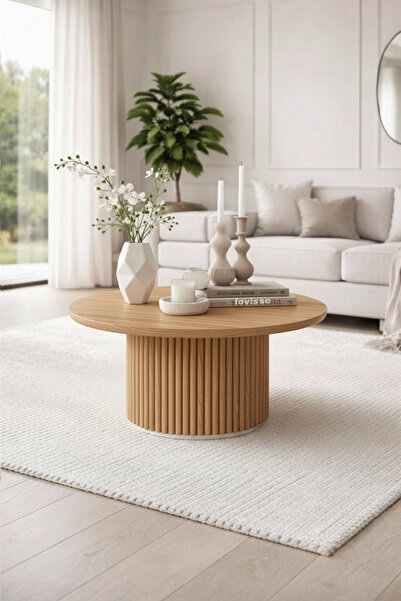 LOVİSSE HOME Polo İskandinav Bohem Modern Orta Sehpa 70 x 70 cm Suntalam