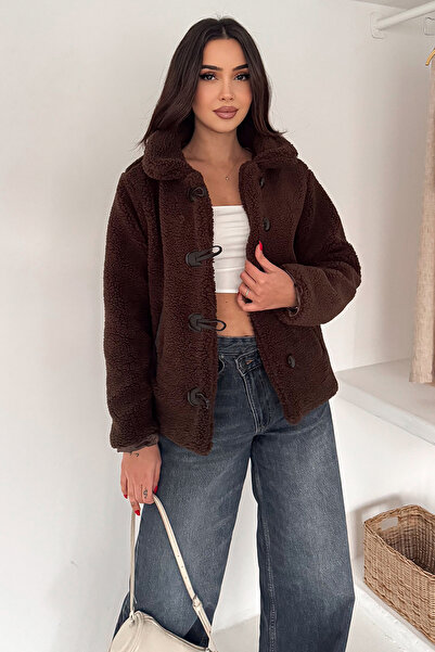 Noa&Noa Women's Buttoned Plush Coat – Winter Nest