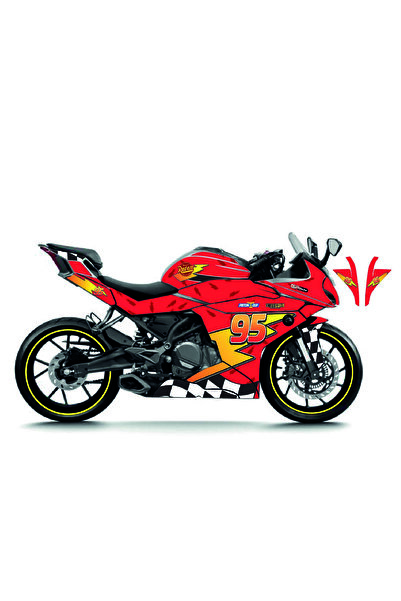 KAPLAMA MERKEZİ CFMOTO 250SR McQueen Kırmızı Sarı Sticker Parçalı Motosiklet ...