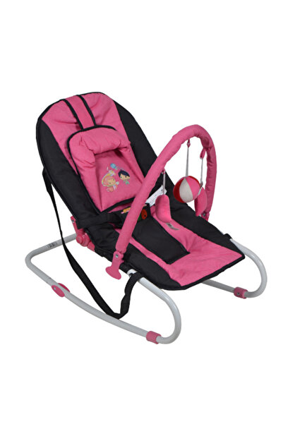 Kiko كرسي هزاز مريح وألعاب - وردي