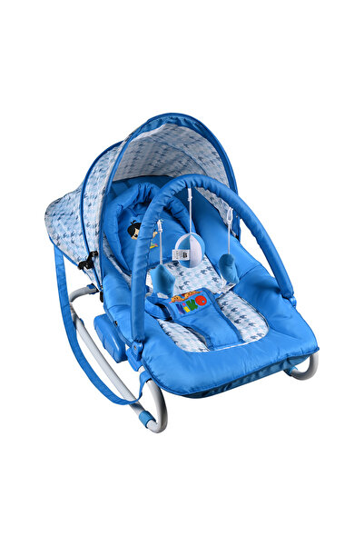 Kiko كرسي هزاز للأطفال بتصميم مريح وألعاب - أزرق