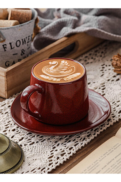 Shuer Ceramic coffee cup, Latte coffee cup，Cappuccino coffee cup，Cup and Saucer Set 330ML