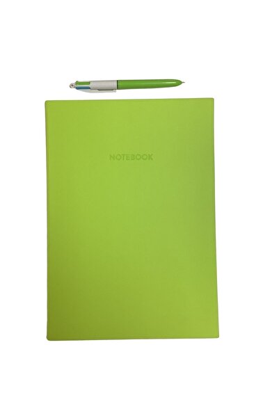 blume Acar Thermo Leather Flexible Cover 21*30 Cm 128 Pages Lined-checkered-dot-unlined Page Notebook Green