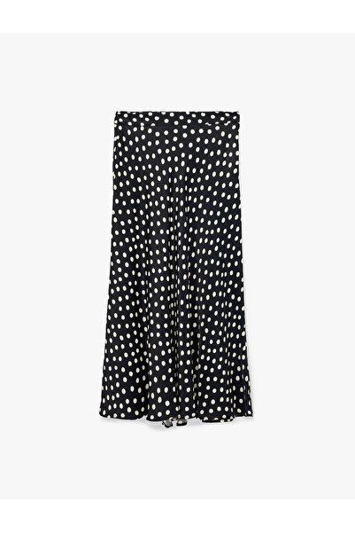 Koton Normal Bel Puantiyeli Viskon Midi Çan Etek