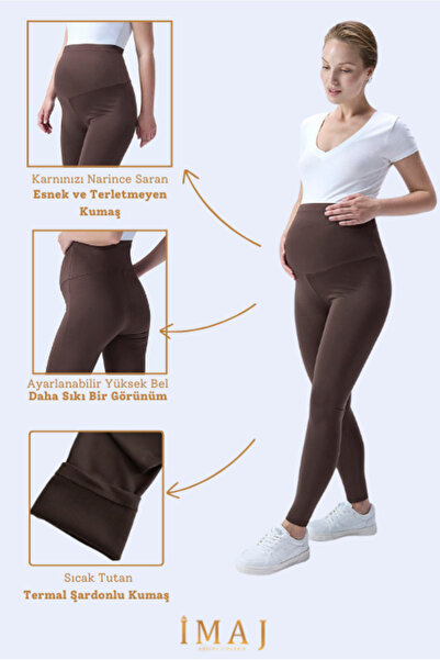 İmaj 585 لون بني حراري مبطن بالصوف يحافظ على الدفء ومرن للغاية وفعال وقابل للتعديل بشكل كبير عند الخصر