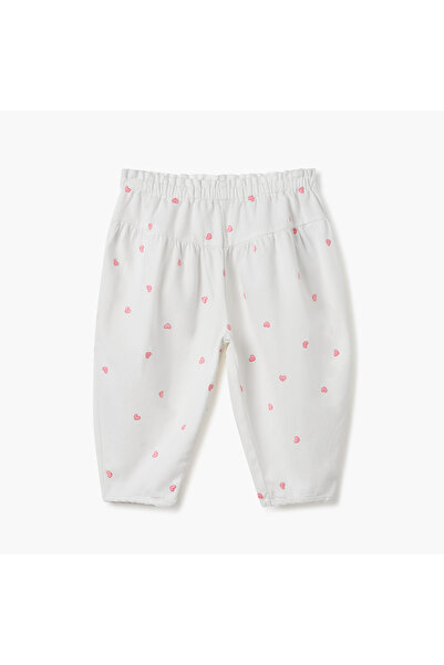 Juniors بنطال مطرز بقلب مع حزام خصر مطاطي