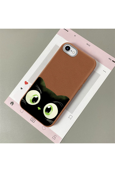 Hontinga iPhone 7/8/Se 2020 2022 Compatible Leather Texture Anti Fall Soft Si...