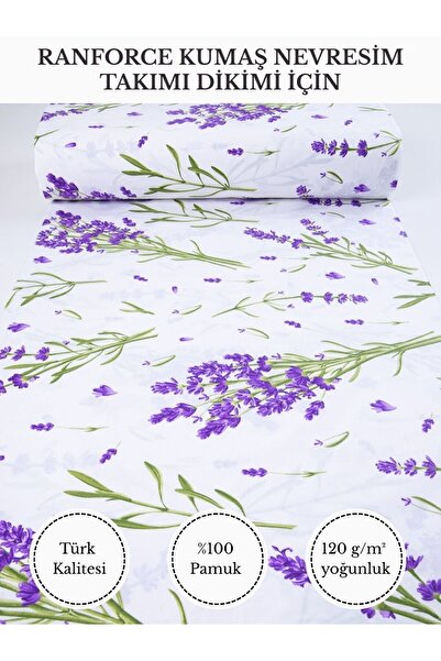 FabricMarket Renkli Baskılı Ranforce Kumaş – %100 Pamuk Nevresimlik Kumaş, 24...