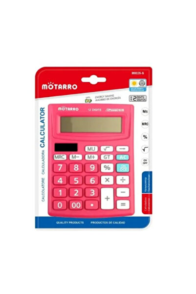MOTARRO Mini Portable Calculator MI025-5 12-Digit Display, Portable Pocket Size 10×13.5cm for Office