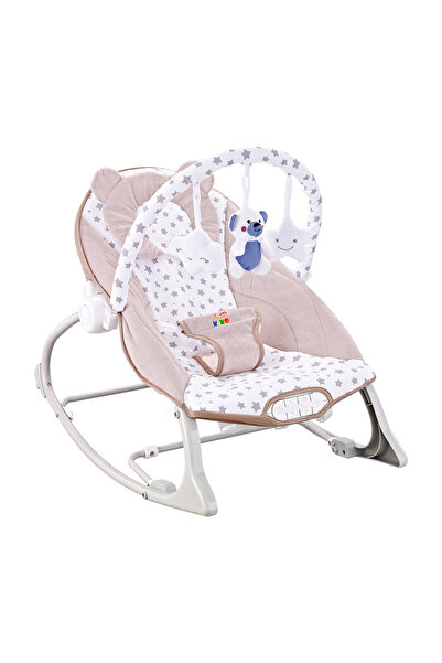 Kiko كرسي هزاز للأطفال بتصميم مريح وألعاب - بيج