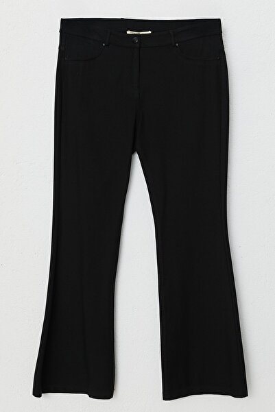 Nihan İspanyol Paça Pantolon Siyah