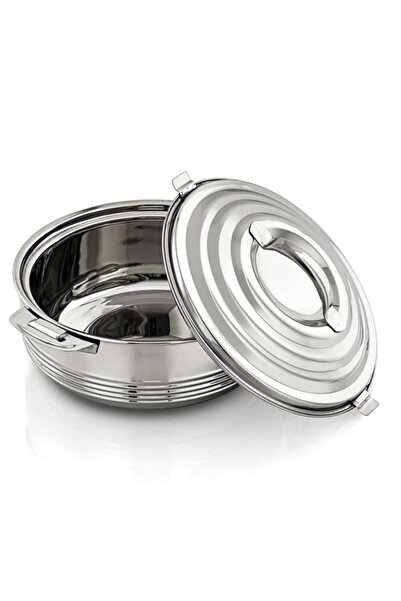 Bisbell Bravo Silver Line 5000ml Stainless Steel Casserole - Insulated Hot Pot to Keep Food Warm,BB1987