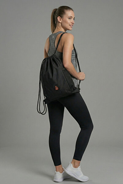 Galatasaray Lisanslı Siyah Büzgülü Spor Çantası | Orijinal GS Günlük Sırt Çan...