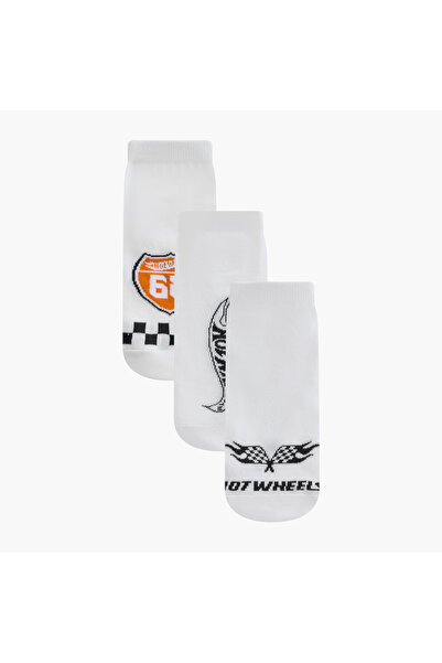 mattel جوارب قصيرة بطبعة سيارات هوت ويلز - طقم من 3 قطع