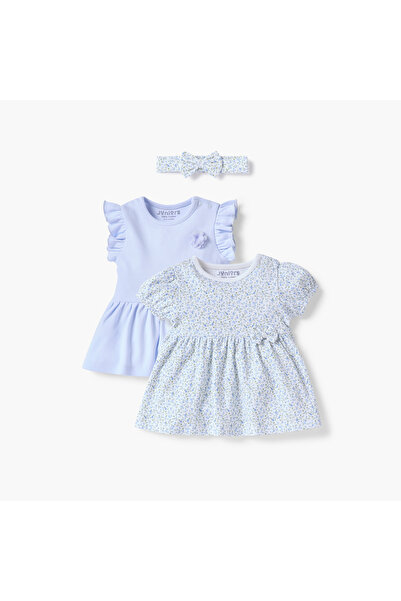 Juniors 3-Piece A-line Dress and Headband Set