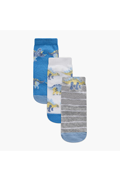 Juniors Rhino Print Ankle Length Socks - Set of 3