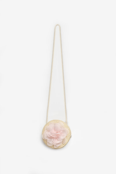 Le Mabelle Powder Rose Detailed Girls' Straw Bag