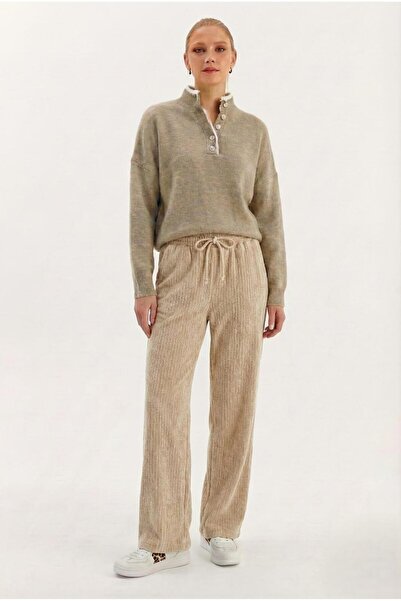 Nish&Chic Corduroy Trousers with Elastic Waist