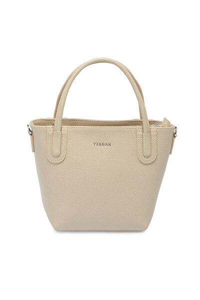 Tergan Bej Hakiki Deri Kadın El Çantası - S25Y1BC80360-B19