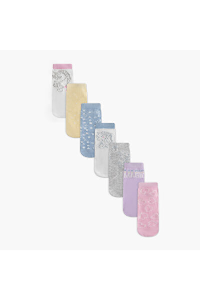 Juniors Printed Ankle Length Socks - Set of 7