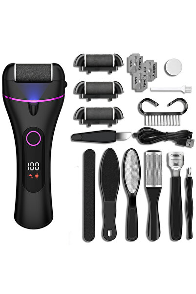 Axpeih مزيل مسامير القدم الكهربائي بثلاث سرعات، أداة للعناية بالقدم قابلة لإع...