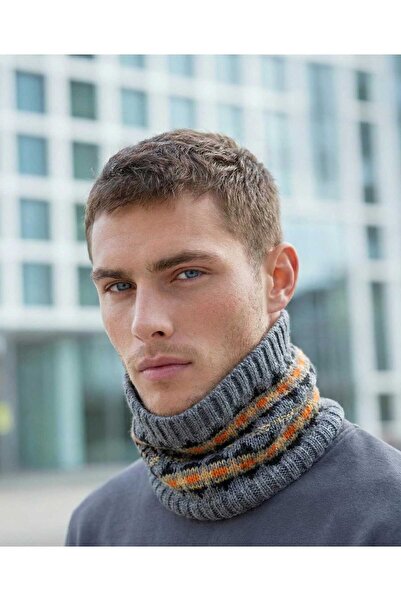 LAGRANZE Patterned Men's Knitwear Neck Collar