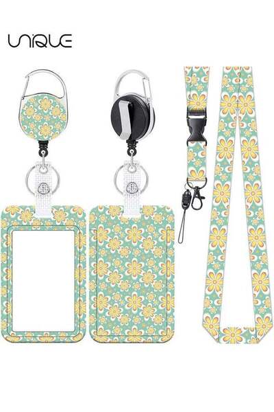 Unique 3 PCS ID Badge Holder with Lanyard and Retractable Badge Reel Clip