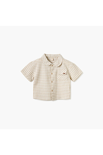 giggles قميص كاروهات بياقة وأكمام قصيرة