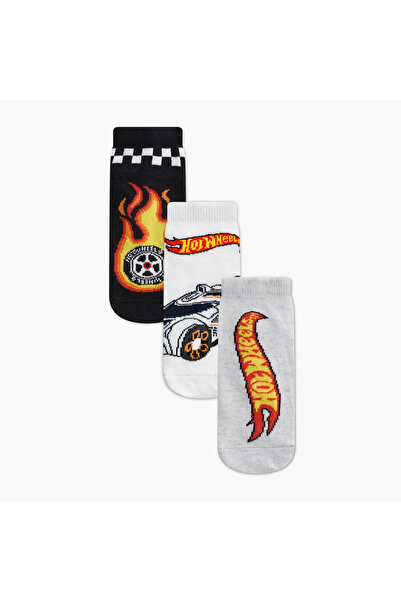 mattel Boys Socks with Hot Wheels Print - Set of 3