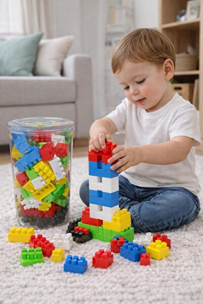NASYONEL TOYS Büyük Parça Blok Oyuncak Seti – Kutu İçinde Renkli Yapı Blokları