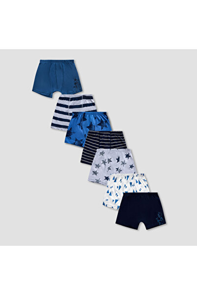 Juniors بوكسرات مطبوع بحزام خصر مطاطي - مجموعة من 7 قطع