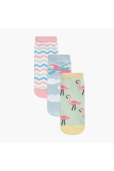 Juniors Printed Ankle Length Socks - Set of 3