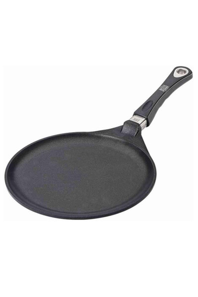 AMT Gastroguss Pancake pan 128, 28 cm, Cast aluminum, Lotan® non-stick coating, Up to 240°C, Black