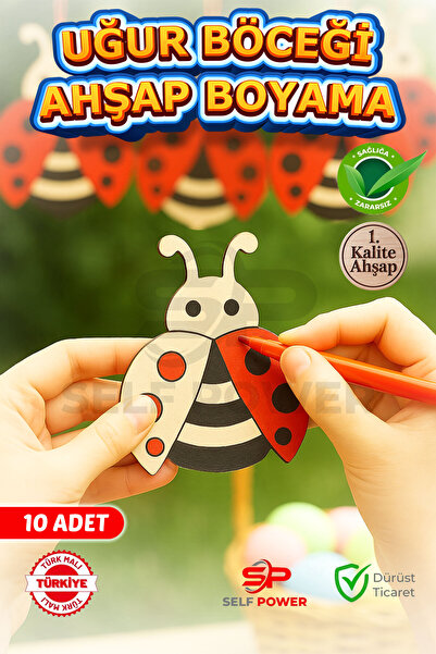 Self Power Okul etkinlikleri için 10 Adet Ahşap Boyama 1. Kalite Ahşap