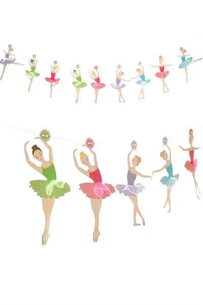 Le Mabelle Multi-Colored Ballerina Figured Party Banner