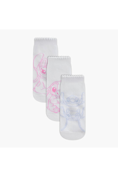 Disney جوارب قصيرة بنقشة غرز - طقم من 3 قطع