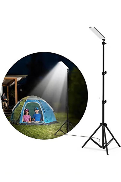 Pomefar LED Camping Light , Adjustable Metal Tripod, USB-Powered Work Lights for Outdoor Camp & Garden