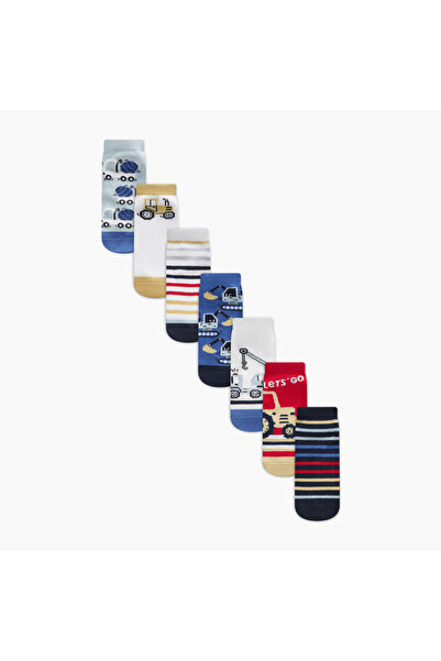 Juniors Printed Ankle Length Socks - Set of 7