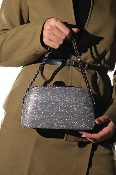 LuviShoes Garcia Platinum Striped Women's Evening Dress Bag