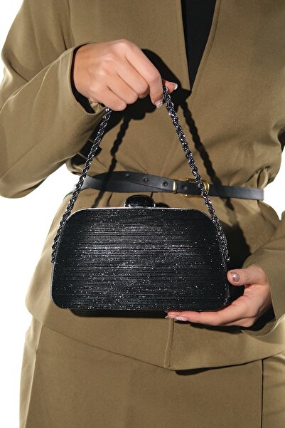 LuviShoes Garcia Black Striped Women's Evening Dress Bag