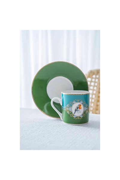 ACAR طقم فناجين قهوة من البورسلين سيبيل جرين لـ 6 أشخاص - 90 مل MSKF90