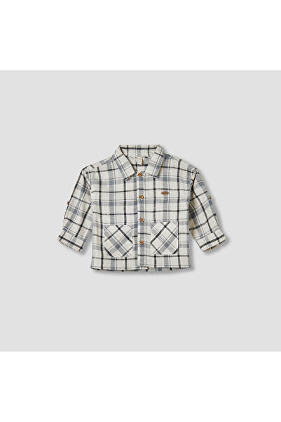 giggles Checked Collared Shirt with Pocket