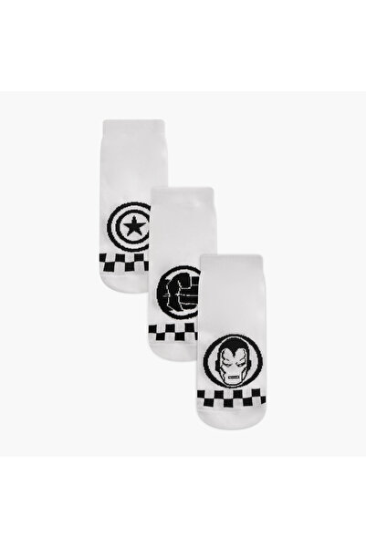 Marvel Avengers Print Ankle Length Socks - Set of 3