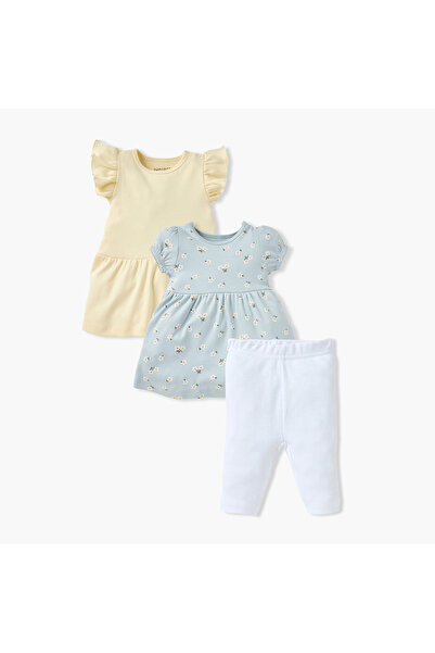 Juniors 3-Piece A-line Dress and Leggings Set