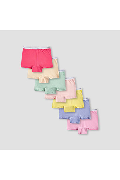 Juniors Solid Boxers with Elasticated Waistband - Set of 7