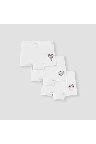 mattel شورتات باربي بطبعة مع حزام خصر مطاطي - مجموعة من 3 قطع