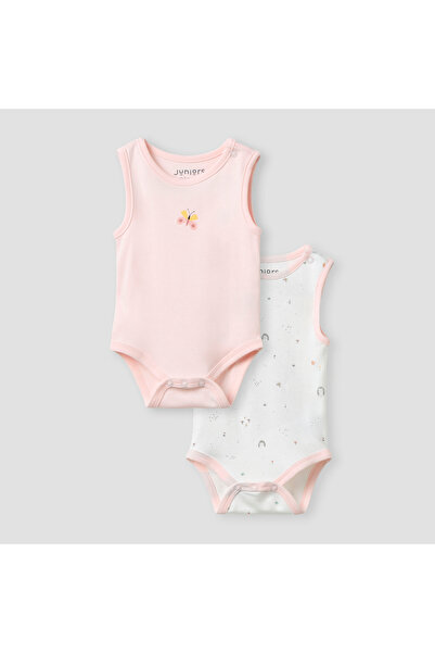 Juniors طقم بدلة جسم مطبوع بدون أكمام - قطعتان